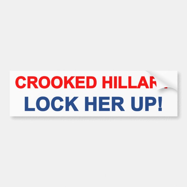 Pegatina Para Coche Hillary torcida la cierra para arriba (Frente)