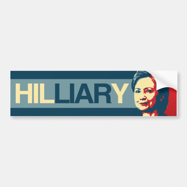 Pegatina Para Coche HILLIARY - Propaganda de Anti-Hillary - - (Frente)