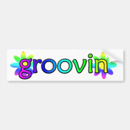 Pegatina Para Coche Hippie Groovin Bumper Sticker