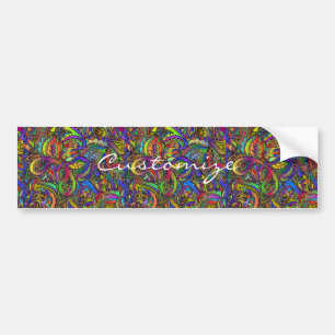 Pegatina Para Coche Hippie Groovy Diseño Psicodélico Thunder_Cove