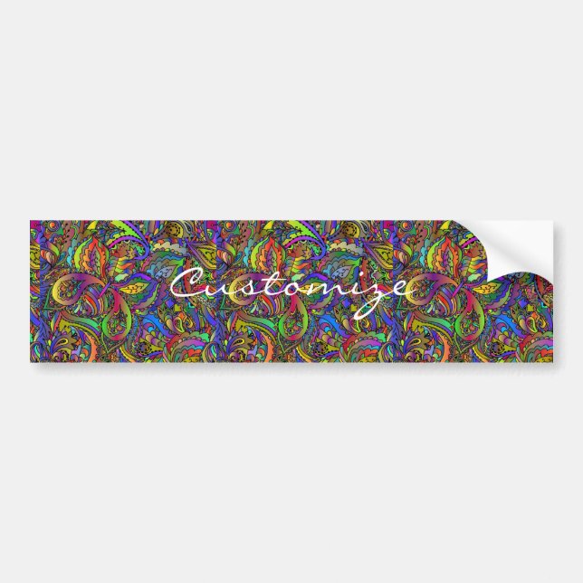 Pegatina Para Coche Hippie Groovy Diseño Psicodélico Thunder_Cove (Frente)