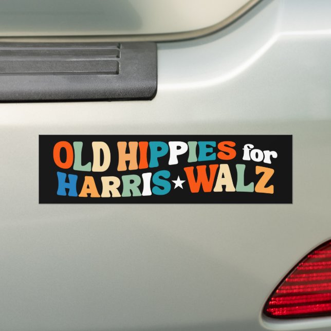 Pegatina Para Coche Hippies antiguos para Kamala Harris Walz 2024 (en coche)