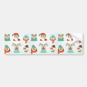 Pegatina Para Coche hipster navidades santa