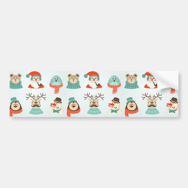 Pegatina Para Coche hipster navidades santa (Frente)