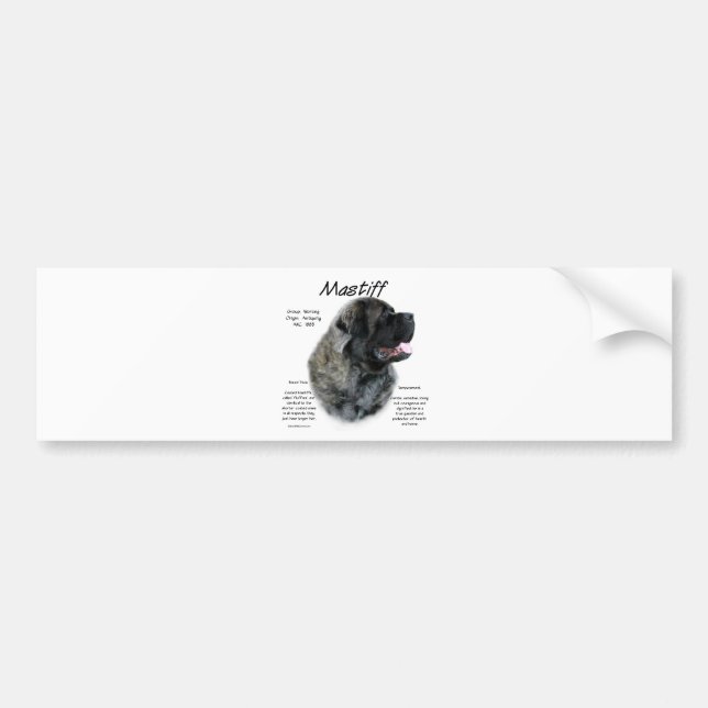 Pegatina Para Coche Historia de Brindle Fluffy Mastiff (Frente)