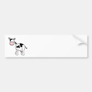 Pegatina Para Coche Historieta blanco y negro de la vaca
