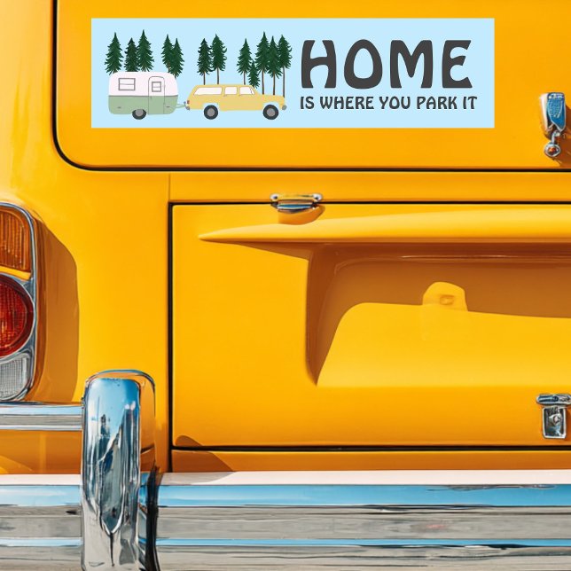 Pegatina Para Coche HOGAR ES DONDE ESTACIONAS IT travel trailer RVing (HOME IS WHERE YOU PARK IT travel trailer RVing Bumper Sticker
)