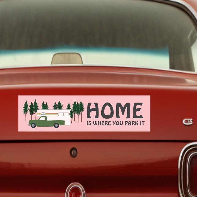 Pegatina Para Coche HOGAR ES DONDE ESTACIONAS RVing (HOME IS WHERE YOU PARK IT truck camper RVing Bumper Sticker
)