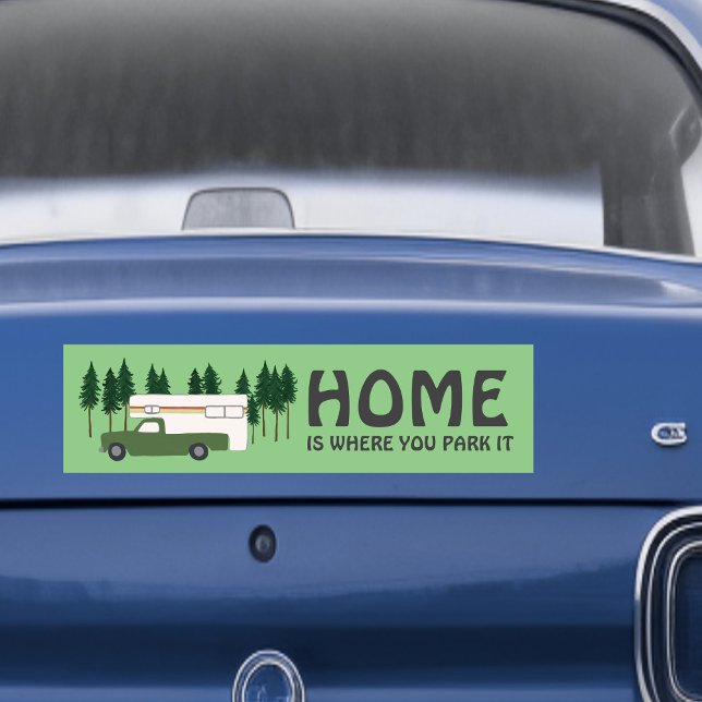Pegatina Para Coche HOGAR ES DONDE ESTACIONAS RVing (HOME IS WHERE YOU PARK IT truck camper RVing Bumper Sticker
)
