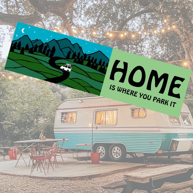 Pegatina Para Coche HOGAR ES DONDE LO APARCAMOS RVing Vanlife Camping (HOME IS WHERE YOU PARK IT Vanlife Camping RVing Bumper Sticker
)