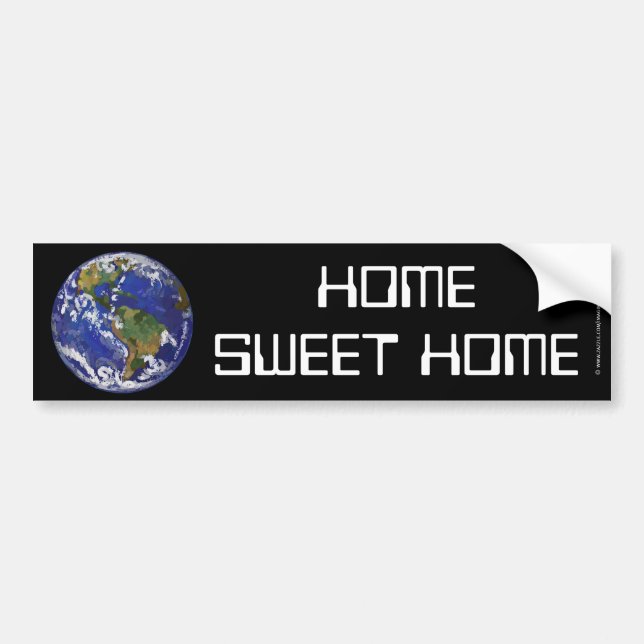 Pegatina Para Coche Hogar Sweet Home Earth Art Bumper Sticker (Frente)