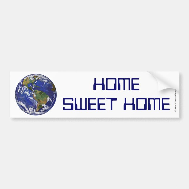 Pegatina Para Coche Hogar Sweet Home Earth Bumper Sticker (Frente)
