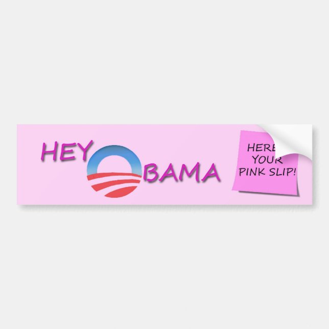 PEGATINA PARA COCHE HOJA ROSA DE OBAMA (Frente)
