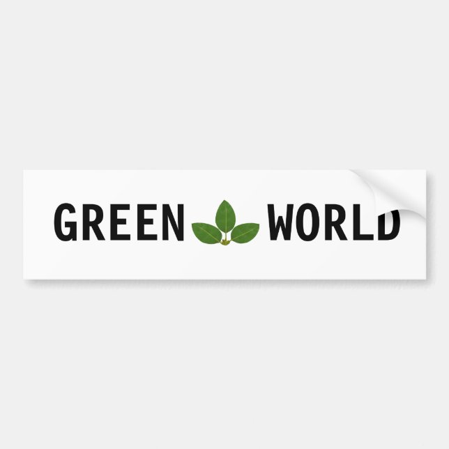 Pegatina Para Coche Hojas de Laurel Verdes Personalizadas Modernas (Frente)