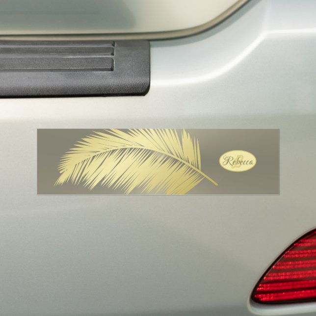 Pegatina Para Coche Hojas doradas de palma tropical (en coche)