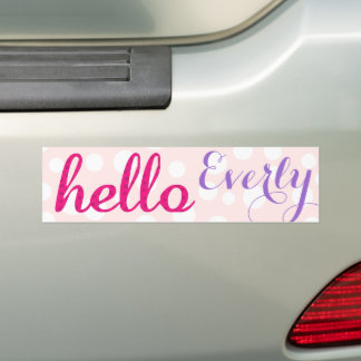 Pegatina Para Coche Hola Bebé Cute Colorful Pink Purple