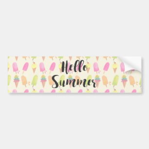 Pegatina Para Coche Hola Popsicles de verano y Crema de Hielo