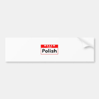 Pegatina Para Coche Hola, soy polaco... Nametag