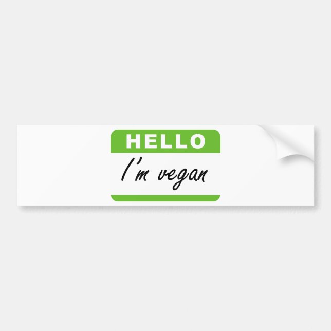 Pegatina Para Coche Hola soy vegano (Frente)