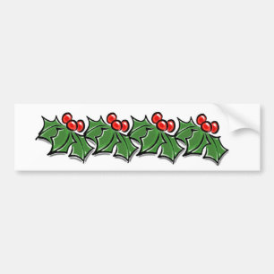 Pegatina Para Coche Holly Leaves, Holly berries, Christmas wreath