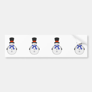Pegatina Para Coche Hombre de nieve con sombrero superior