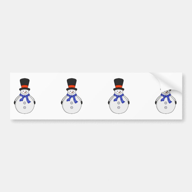 Pegatina Para Coche Hombre de nieve con sombrero superior (Frente)