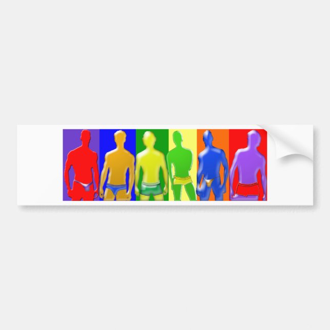 Pegatina Para Coche Hombres arcoiris (Frente)