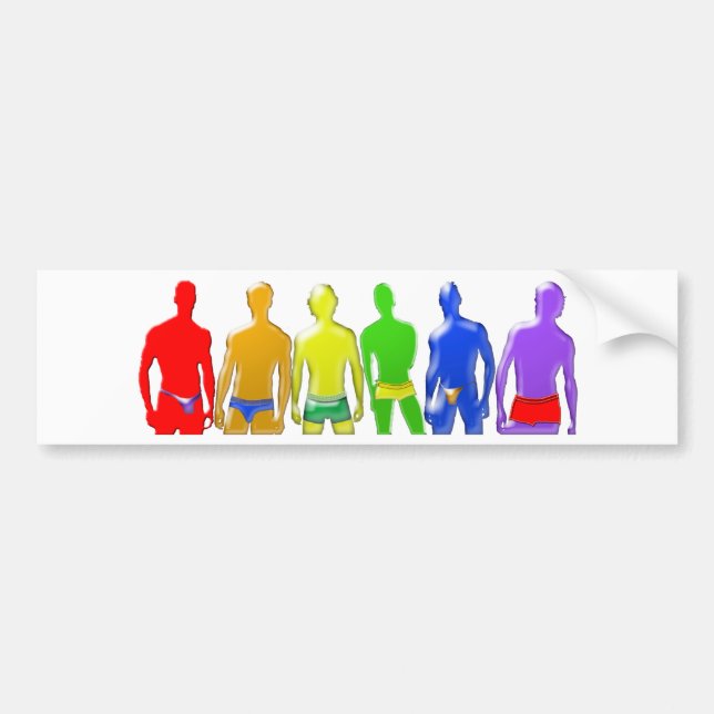 Pegatina Para Coche Hombres arcoiris (Frente)