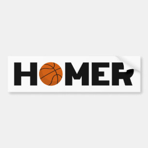 Pegatina Para Coche Homer Basketball Bumper Sticker