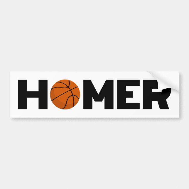 Pegatina Para Coche Homer Basketball Bumper Sticker (Frente)