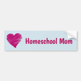 Pegatina Para Coche Homeschool Mom Pink Heart