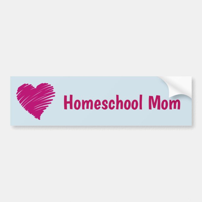 Pegatina Para Coche Homeschool Mom Pink Heart (Frente)