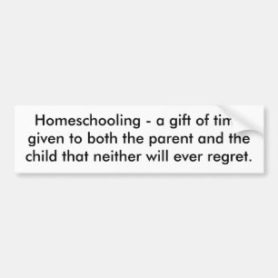 Pegatina Para Coche Homeschooling - un regalo del tiempo dado a ambos