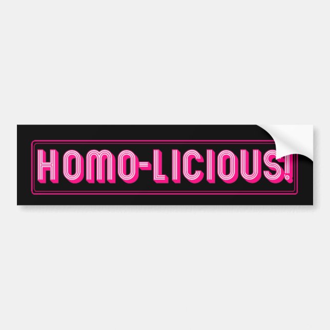 Pegatina Para Coche ¡Homo-Licious! (Frente)