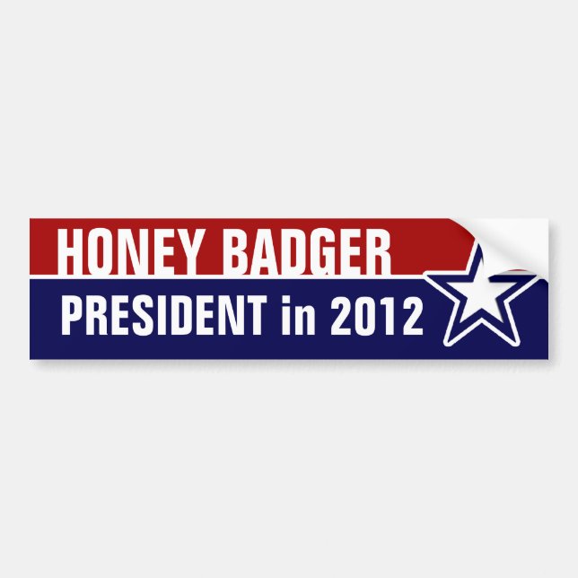 Pegatina Para Coche Honey Badger para presidente (Frente)