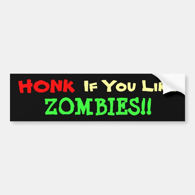 Pegatina Para Coche Honk For Zombies (Frente)