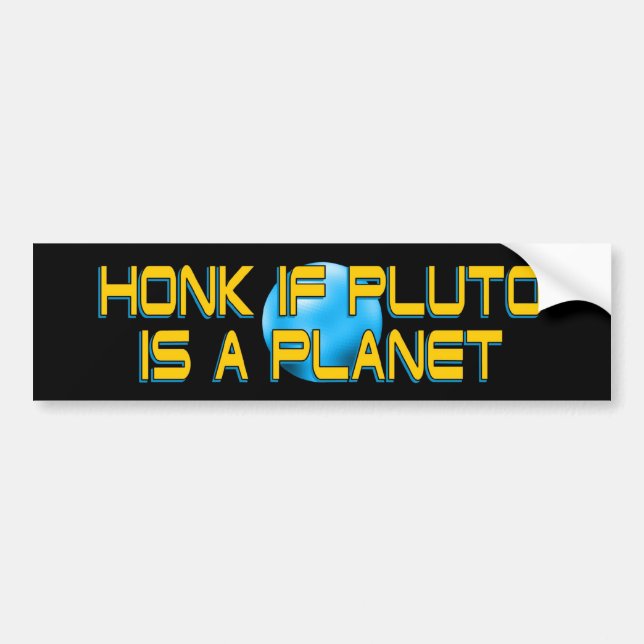 Pegatina Para Coche Honk If Plutón Es Un Planeta - Astronomía Graciosa (Frente)