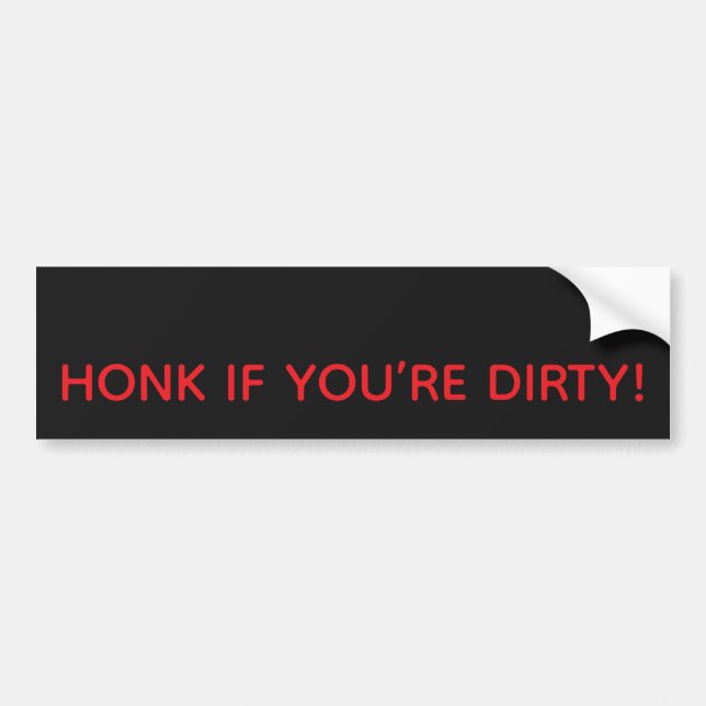 PEGATINA PARA COCHE HONK IF YOU’RE DIRTY! BUMPER STICKER (Frente)