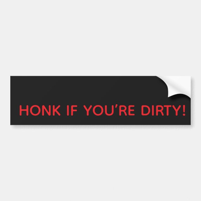 PEGATINA PARA COCHE HONK IF YOU’RE DIRTY! BUMPER STICKER (Frente)