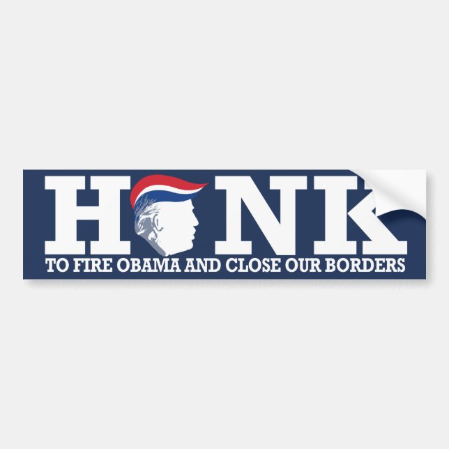 Pegatina Para Coche Honk para despedir a Obama - Diseño de ReTrumplica (Frente)