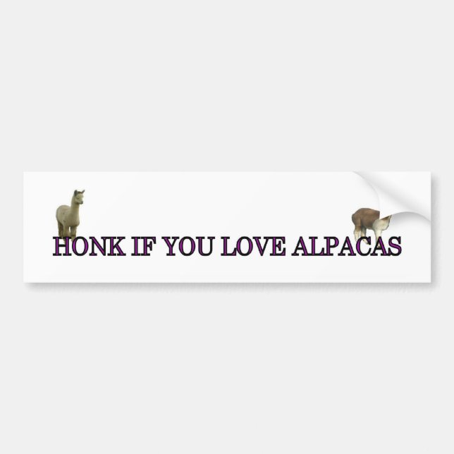 Pegatina Para Coche Honk si amas a alpacas (Frente)