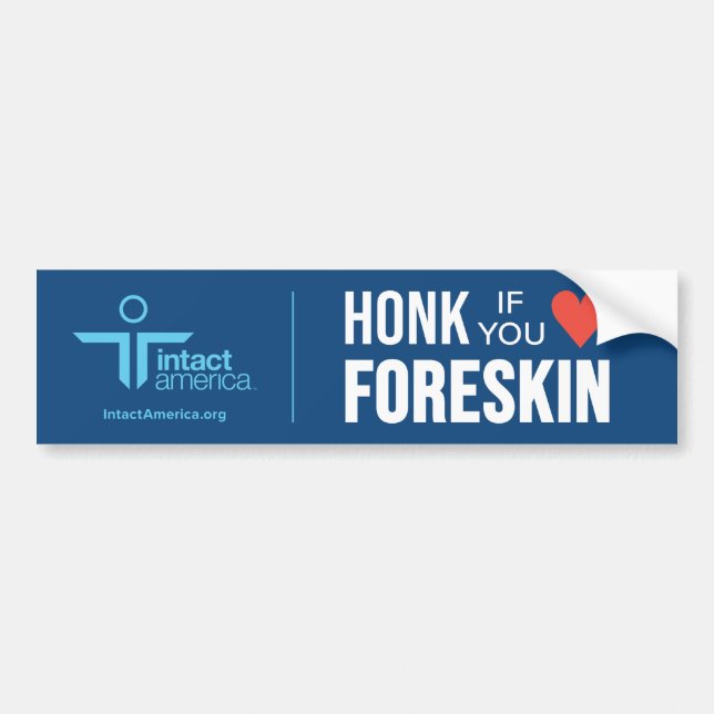 Pegatina Para Coche Honk Si Amas A Foreskin — Azul (Frente)