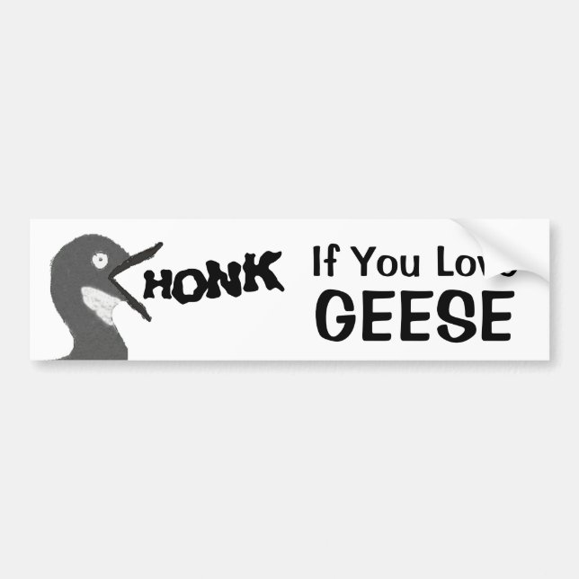 Pegatina Para Coche HONK Si Amas Geese (Con Imagen) (Frente)