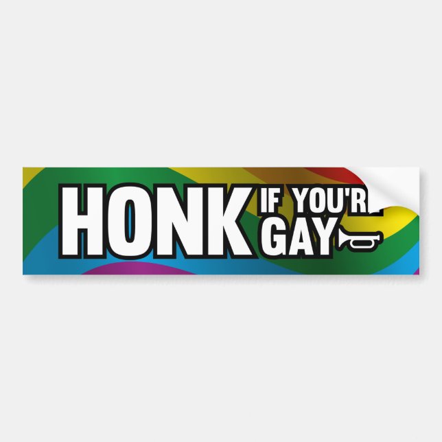 Pegatina Para Coche Honk si eres gay (Frente)