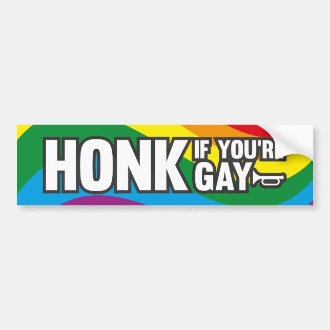 Pegatina Para Coche Honk si eres gay (Frente)