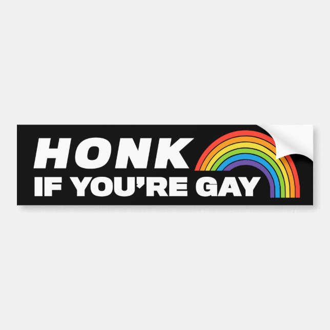 Pegatina Para Coche Honk si eres gay LGBTQ (Frente)