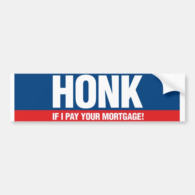 Pegatina Para Coche Honk si pago tu hipoteca (Frente)
