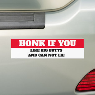 PEGATINA PARA COCHE HONK SI TE GUSTAN LAS GRANDES BOTELLAS Y NO PUEDES