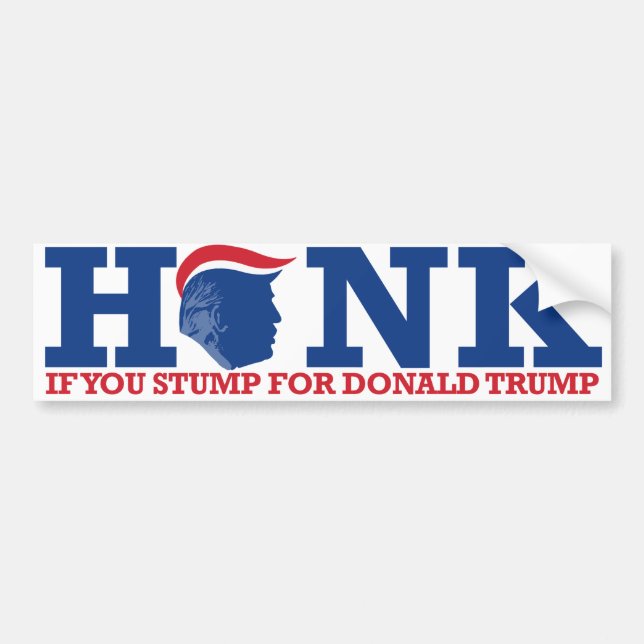 Pegatina Para Coche Honk si tropiezan por Donald Trump - ReTrumplican (Frente)