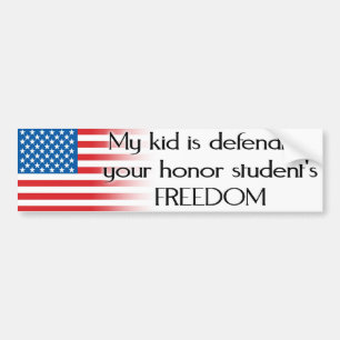 Pegatina Para Coche Honor Student Freedom Armed Forces Bumper Sticker